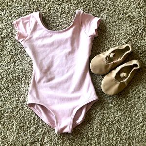 Capezio leo with double strapped ballet shoes.